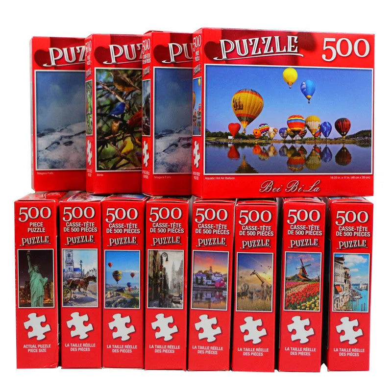 500 Pieces Jigsaw Puzzle Various Landscape Patterns Jigsaw Puzzle Educational Toy for Kids Children's Games Christmas Gift