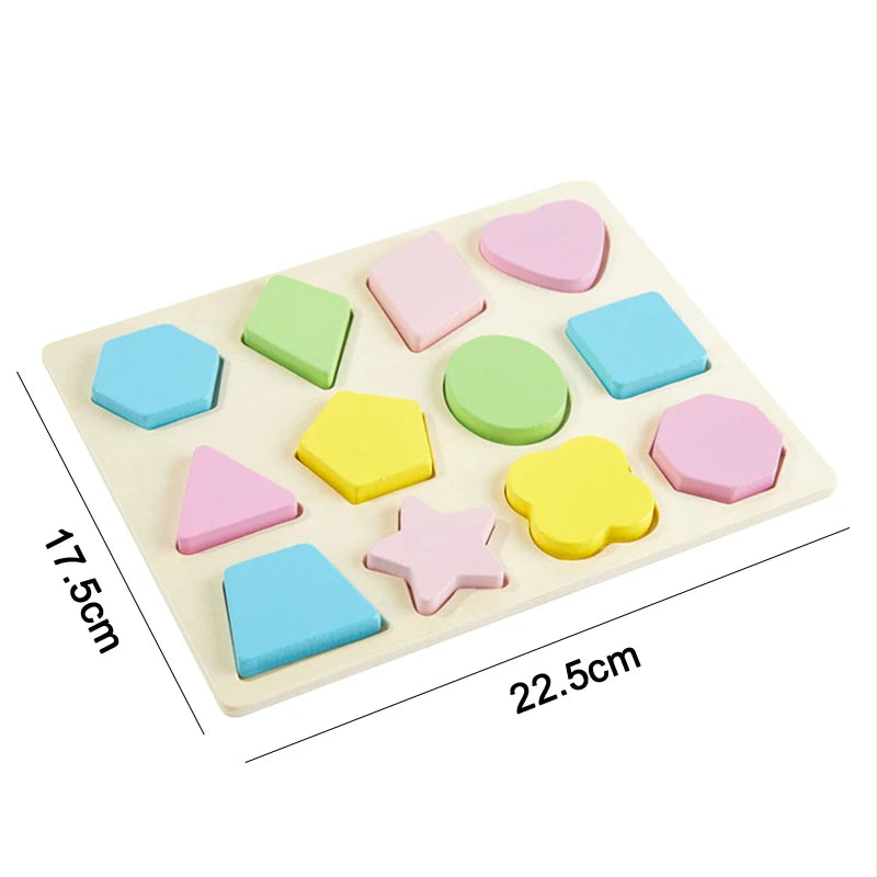 Montessori Baby Toys Kids 3D Wooden Puzzles Early Learning Baby Games Toys Educational Wooden Toys For Children Birthday Gifts