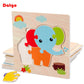 Baby Wooden 3D Tangram Puzzle – Educational Cartoon Animal Toy