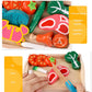 Simulation Kitchen Pretend Toy Wooden Classic Game Montessori Educational Toy For Children Kids Gift Cutting Fruit Vegetable Set