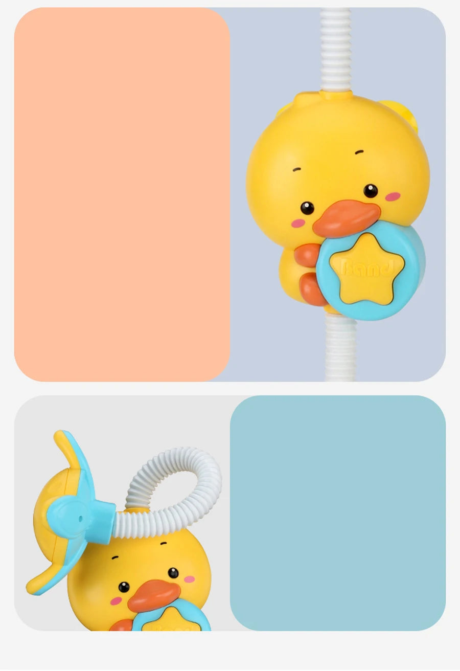 QWZ New Bath Toys Baby Water Game Duck Model Faucet Shower Electric Water Spray Swimming Bathroom Baby Toys For Kids Gifts