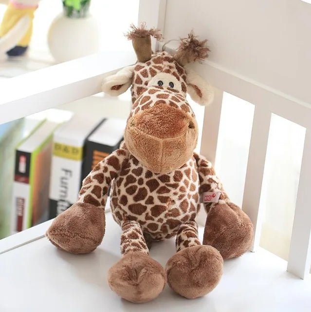 25cm Cute Jungle Animal Plush Toys Stuffed Lion Elephant Giraffe Monkey Plush Doll Toys for Kids Baby Children Birthday Gift
