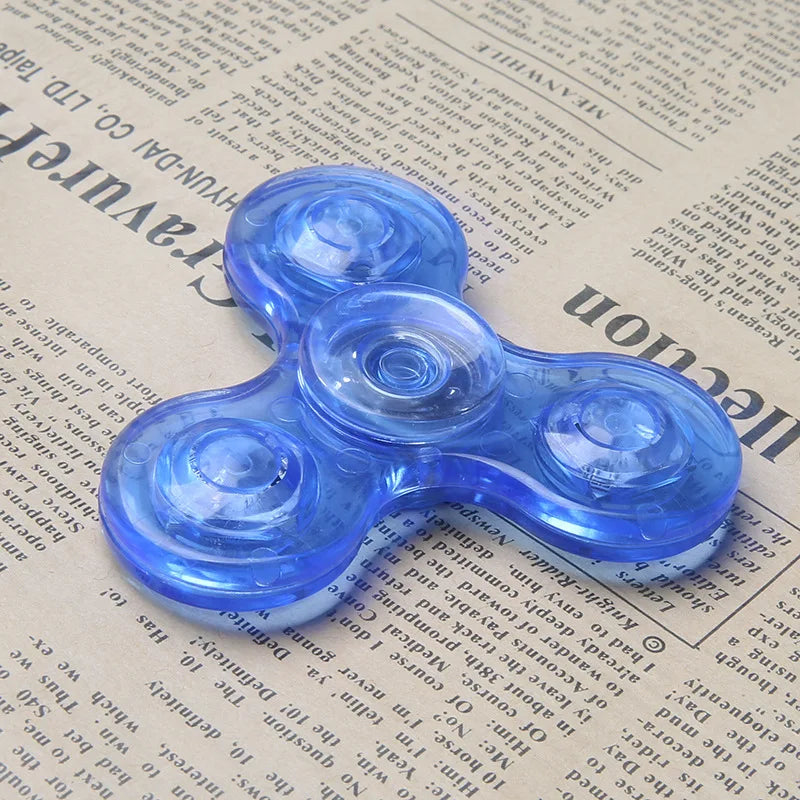 Crystal Luminous LED Light Fidget Spinner Hand Top Spinners Glow in Dark EDC Stress Relief Toys Kinetic Gyroscope for Children