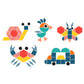 Hot Sale 180Pcs Montessori Kids Wooden 3D Geometric Shape Jigsaw Puzzle Board Set Baby Early Education Toys for Children