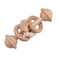 Baby Toys Wooden Rattles Sets Beech Hand Teething Cartoon Animal Bear Baby Rattles Musical Montessori Educational Toy Gifts
