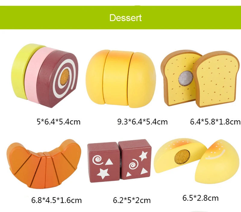 Simulation Kitchen Pretend Toy Wooden Classic Game Montessori Educational Toy For Children Kids Gift Cutting Fruit Vegetable Set