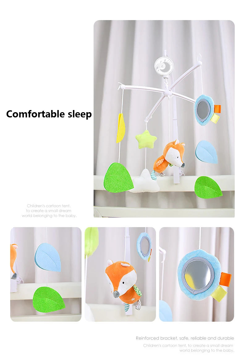 Animal Music Box Black and White Bed Bell Toy Baby Crib Rattles Baby Toys 0-12 Months Infant Clockwork Toy Mobile Newborn Toys