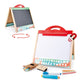 Hape 3 in 1 Tabletop 2 Sided Standing Artwork Easel Blackboard and Magnetic Erasable Whiteboard w/ 10 Chalk Colors & 2 Marker Pe