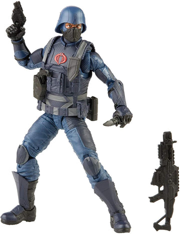 G.I. Joe Cobra Infantry Action Figure 6-Inch Scale Premium Toy, Black/Blue, Model F2718, Includes Accessories, Custom Package Art