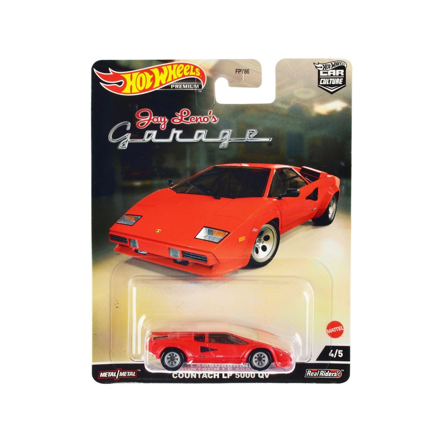 Lamborghini Countach Lp 5000 Qv Red ''Jay Leno Garage'' Diecast Model Car By Hot Wheels