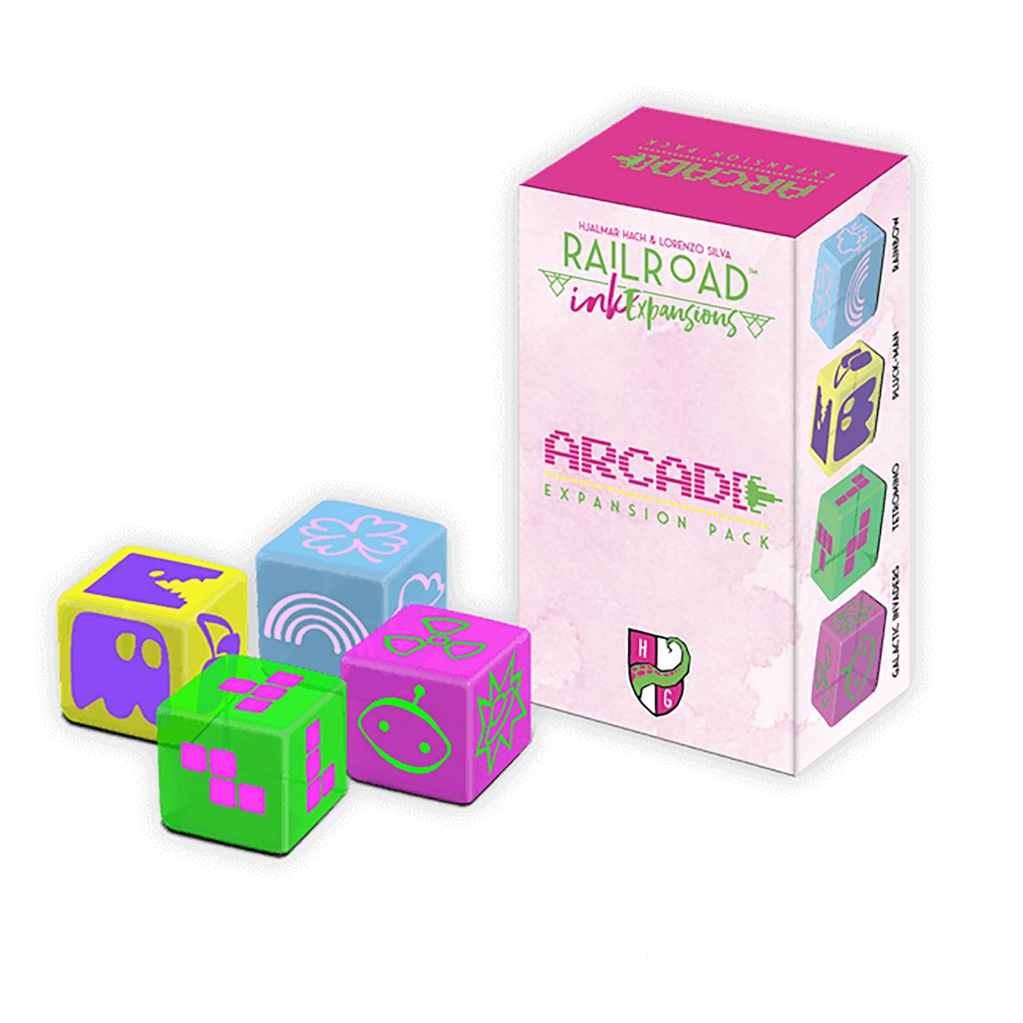 Horrible Guild: Railroad Ink Challenge: Arcade Expansion Pink, Expansions Can Be Added To Any Railroad Ink Or Railroad Ink Chall