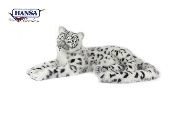 Hansa 6999 Snow Leopard Laying Plush Toy - 26 In