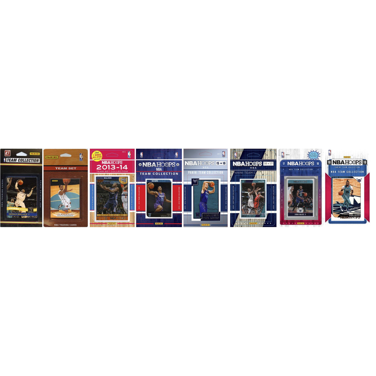 NBA Charlotte Hornets 8 Different Licensed Trading Card Team Sets