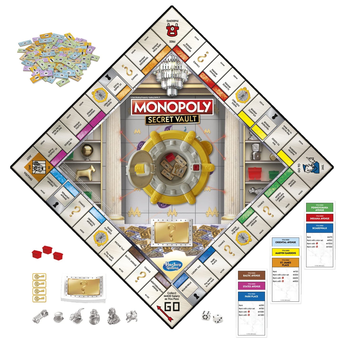 Monopoly Secret Vault Board Game for Kids, Family Game for 2-6 Players, Multicolored, Model F5023, Ages 8 and Up