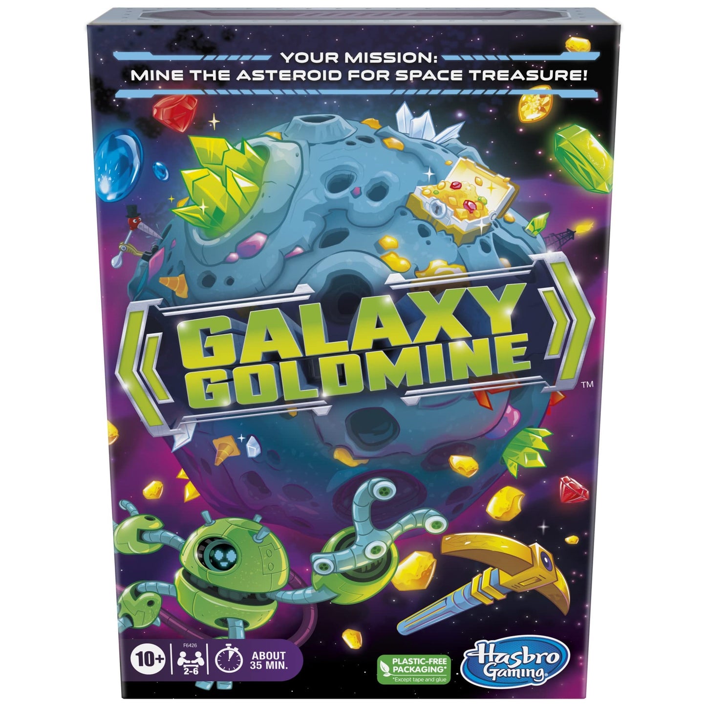 Hasbro Gaming Galaxy Goldmine Card Game, Family Strategy Game for 2-6 Players, Ages 10+, Plastic, Medium Size, Model F6426