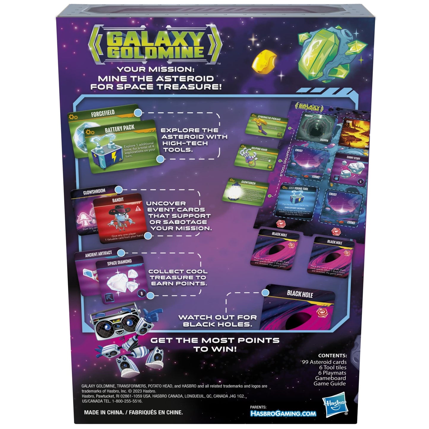 Hasbro Gaming Galaxy Goldmine Card Game, Family Strategy Game for 2-6 Players, Ages 10+, Plastic, Medium Size, Model F6426
