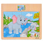Hot Sale 12/9 PCS Puzzles Wooden Kids Baby Wood Cartoon Vehicle Animals Learning Educational Toys for Children Gift