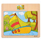 Hot Sale 12/9 PCS Puzzles Wooden Kids Baby Wood Cartoon Vehicle Animals Learning Educational Toys for Children Gift