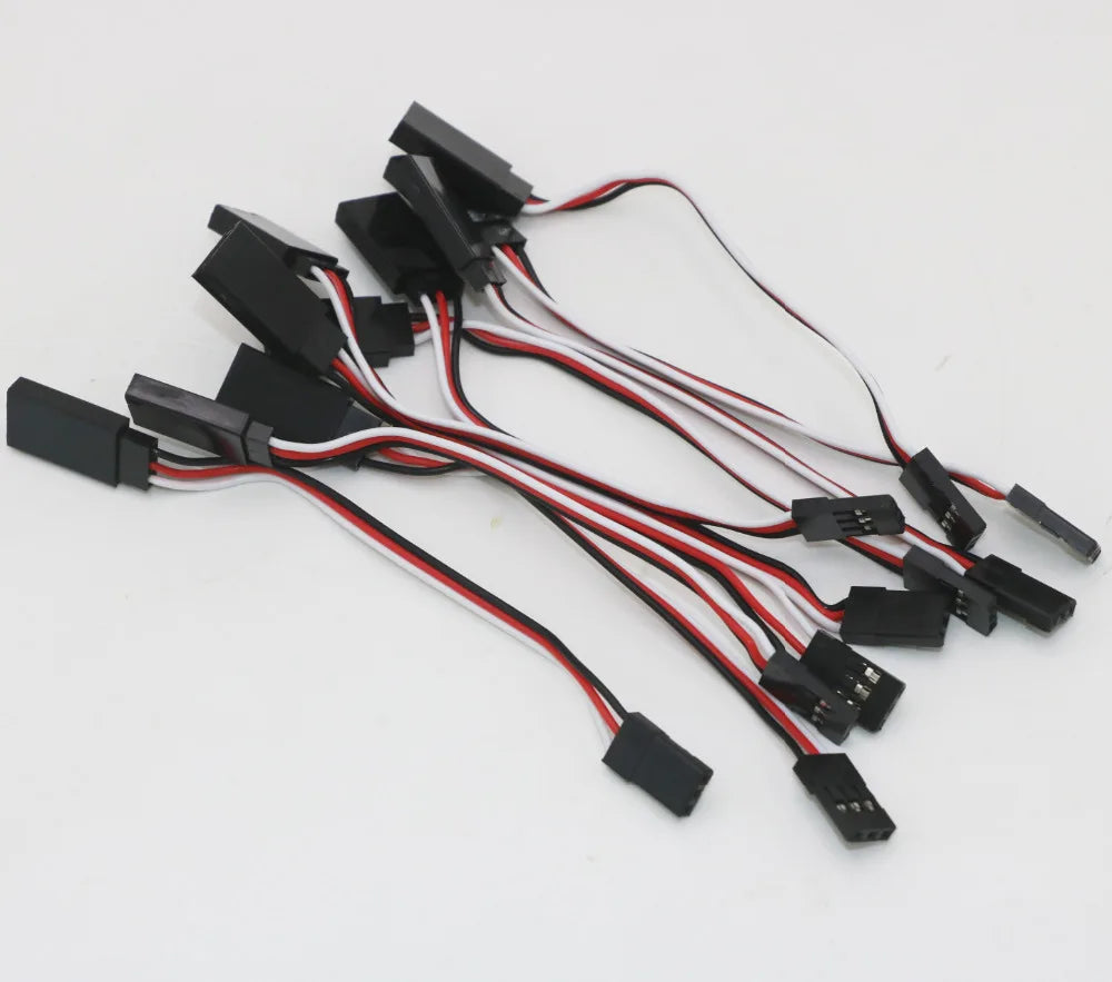 10pcs 100mm/150mm/200mm/300mm/500mm RC Servo Extension Cord Cable Wire Lead JR For Rc Helicopter Rc Drone