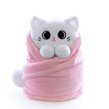 Purritos Xl 12 Inch Cat In Blanket Plush - Mochi