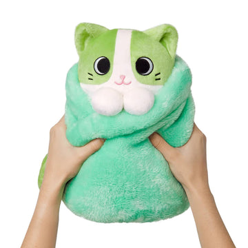 Purritos Xl 12 Inch Plush Cat In Blanket  Matcha