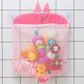 Baby Shower Bath Toys White Baby Kids Toy Storage Mesh with Strong Suction Cups Toy Bag Net Bathroom Organizer for Kids Toddlers