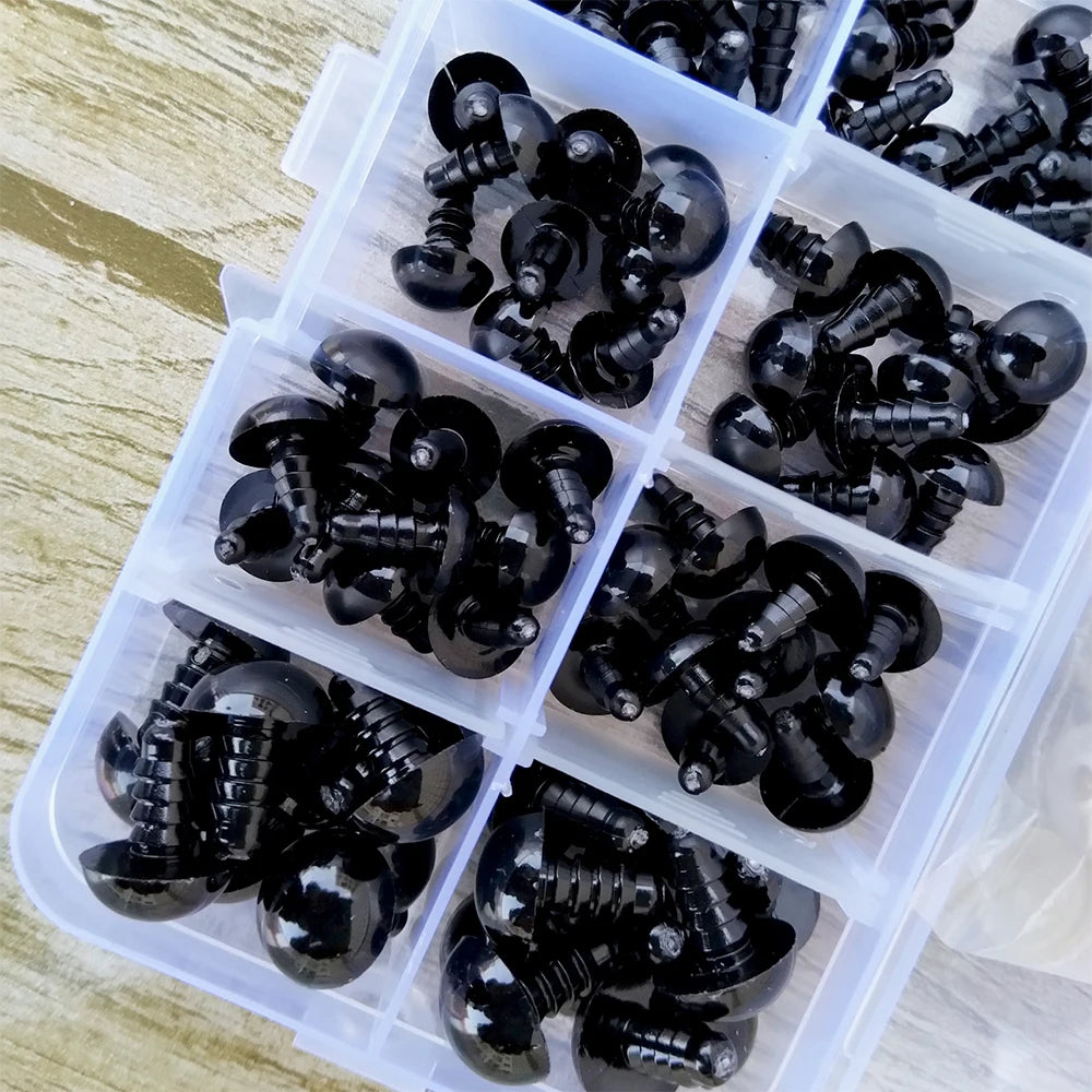 100pcs 8/10/12/14mm Plastic Safety Eyes For Toys Diy Mix Size Crochet Animal Eye For Doll Toys Amigurumi Accessories