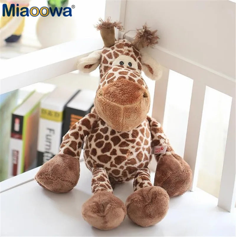 25cm Cute Jungle Animal Plush Toys Stuffed Lion Elephant Giraffe Monkey Plush Doll Toys for Kids Baby Children Birthday Gift