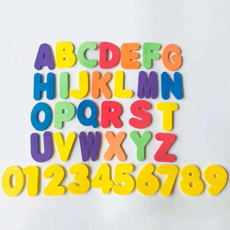 Bathtub Bathroom Education Learning Toys Foam Letters Alphanumeric Total Bubble Stickers Children's Puzzle DIY Toy Set 36Pcs New