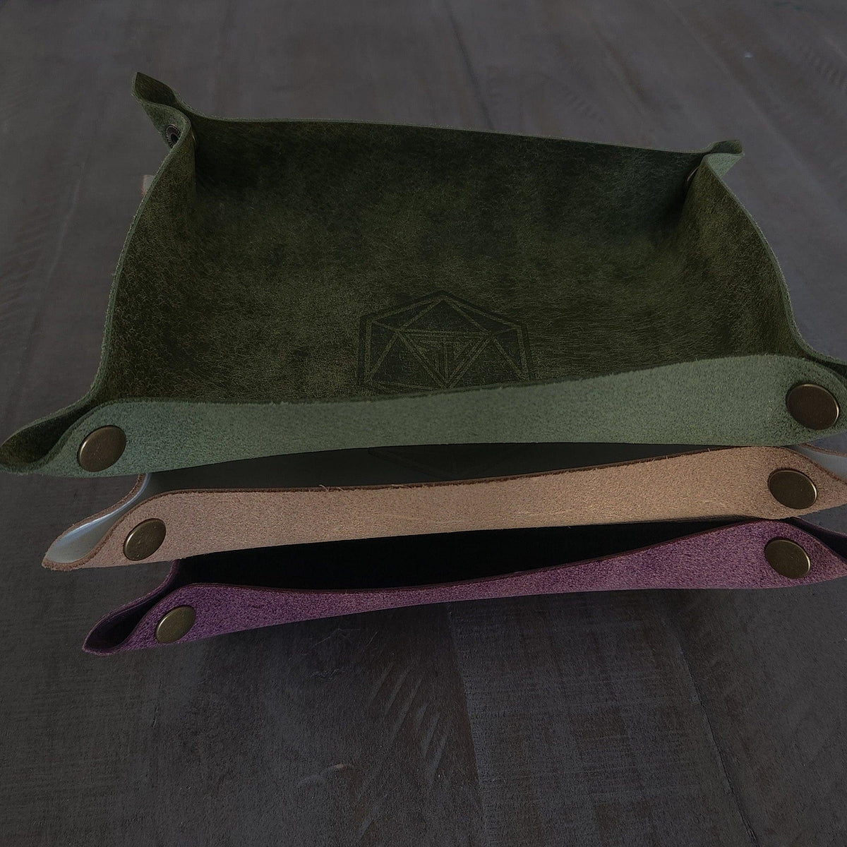 Hand Made Italian Purple Pueblo Leather DND Dice Tray