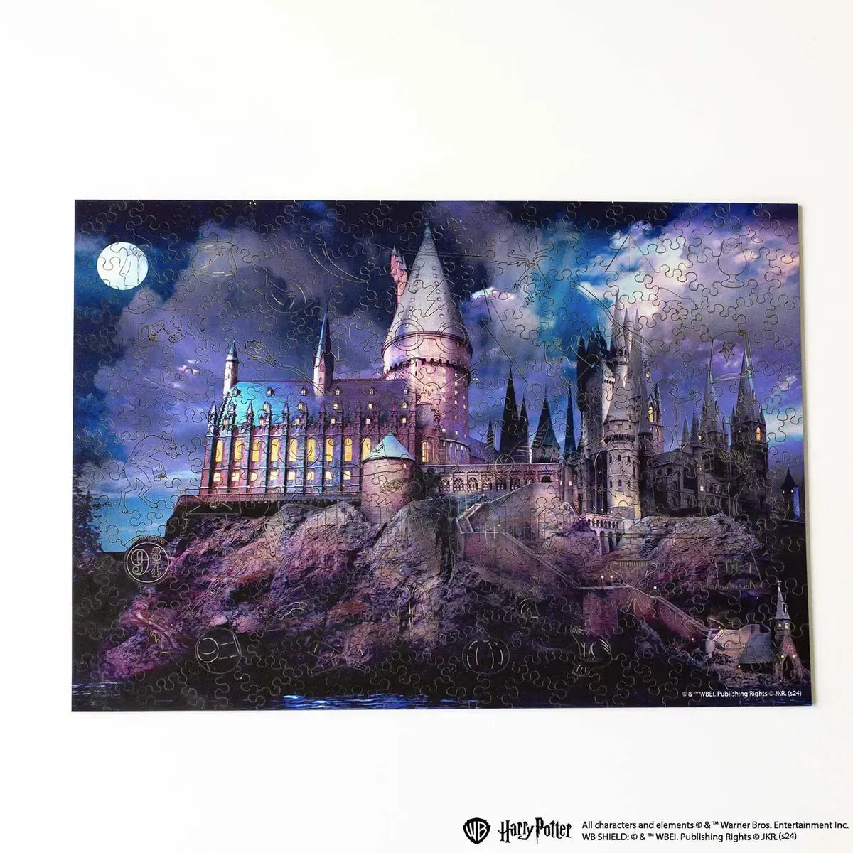 Harry Potter Hogwarts Castle at Night Wooden 338 Piece Jigsaw Puzzle Woods Story