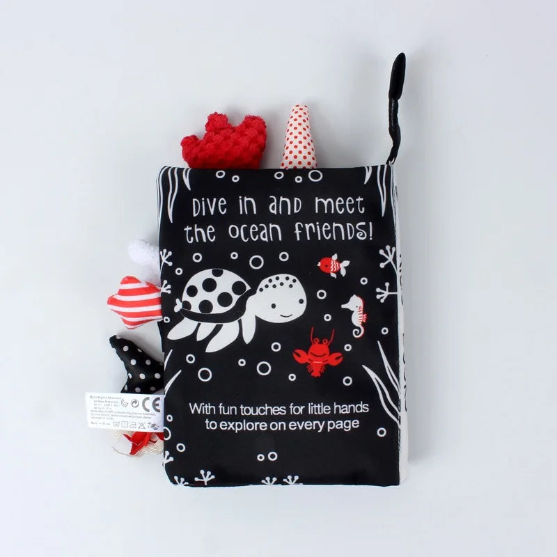 Hot Sale 0-36Month Baby Early Learning Educate Toy Tail Cloth Book Parent-child Interactive Sound Paper Puzzle Cloth Book Rattle