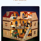 Simulation Kitchen Forest Family Small House Double Three- Story Villa Reindeer  Animal Model Girl Dollhouse Furniture Toy Gifts
