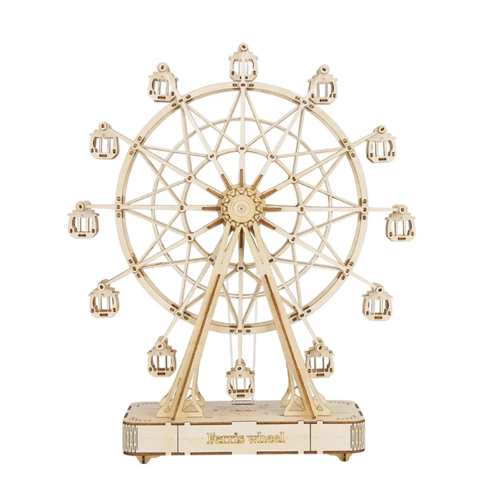 Robotime Rolife 232pcs Rotatable DIY 3D Ferris Wheel Wooden Model Building Block Kits Assembly Toy Gift for Children Adult TGN01