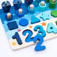 3D Preschool Children Educational Toys Wooden Montessori Arithmetic Magnetic Fishing Digital Shape Matching Building Block Toys