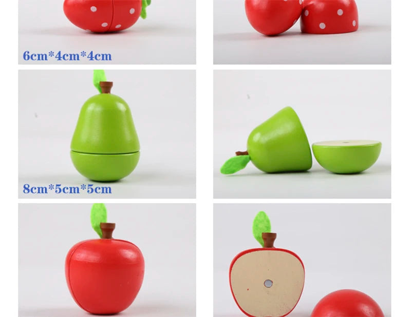 Simulation Kitchen Pretend Toy Wooden Classic Game Montessori Educational Toy For Children Kids Gift Cutting Fruit Vegetable Set
