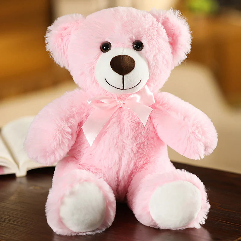 Cute Colorful Bow Tie Bear Doll Plush Toy Hug Bear Doll Children Birthday Gift Pillow Teddy Bear Home Living Room Bedroom
