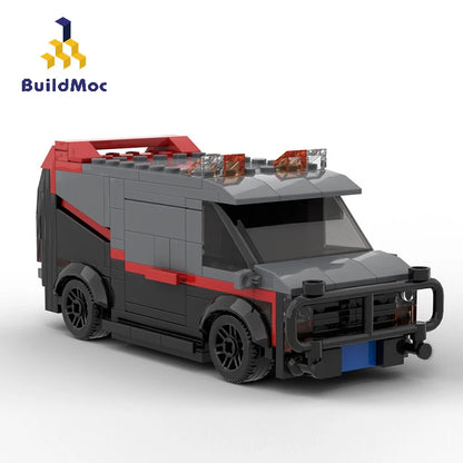 Yigebebe Technical Car A-Team Van SWAT Team Truck High-Tech Building Blocks MOC City Station Car Brick Toy For Gifts
