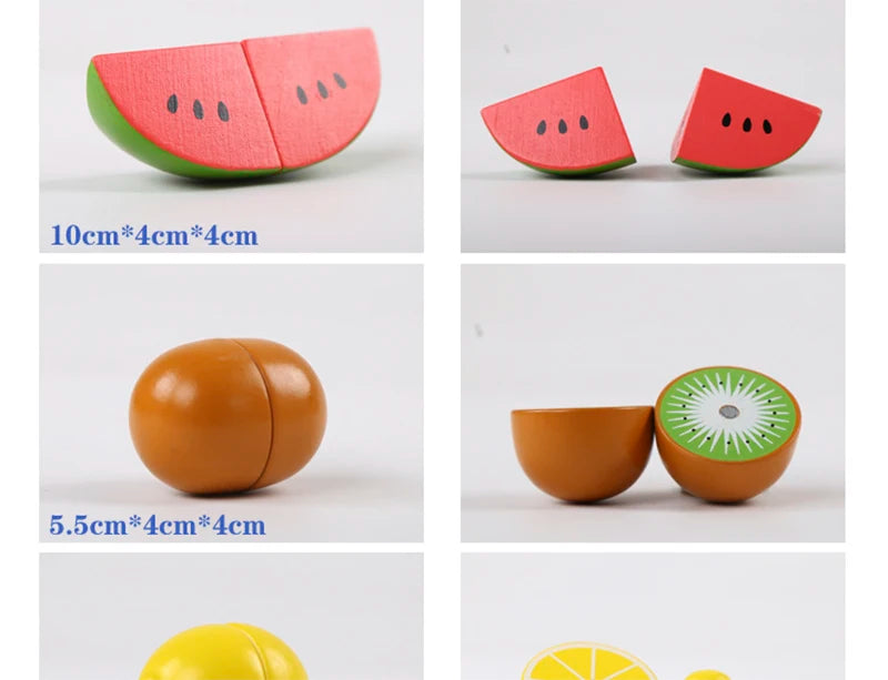 Simulation Kitchen Pretend Toy Wooden Classic Game Montessori Educational Toy For Children Kids Gift Cutting Fruit Vegetable Set