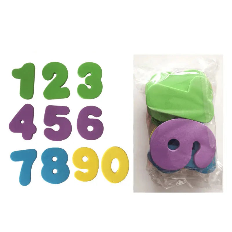 Bathtub Bathroom Education Learning Toys Foam Letters Alphanumeric Total Bubble Stickers Children's Puzzle DIY Toy Set 36Pcs New