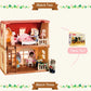 Simulation Kitchen Forest Family Small House Double Three- Story Villa Reindeer  Animal Model Girl Dollhouse Furniture Toy Gifts