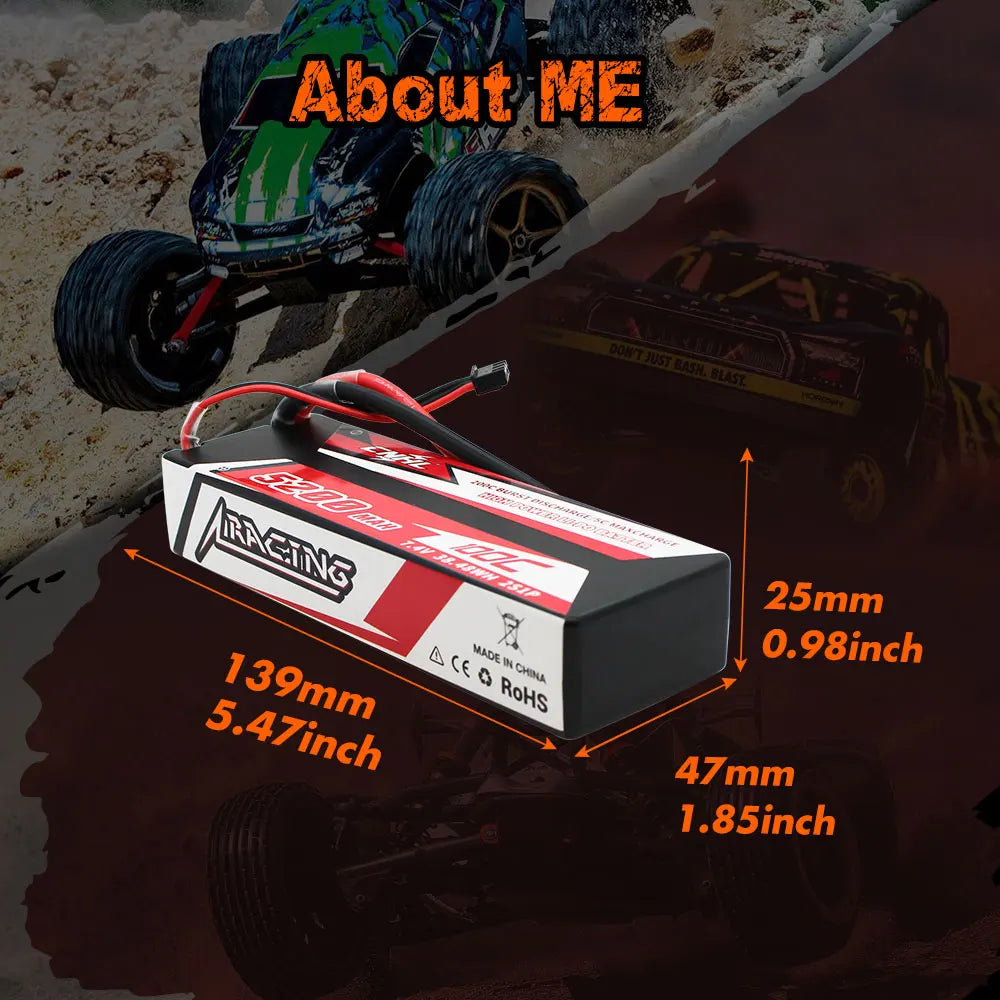 CNHL Lipo Battery 3S 4S 5200mAh 11.1V 14.8V 100C Hard Case With T Plug For RC Car Boat Helicopter Truck Truggy Traxxas