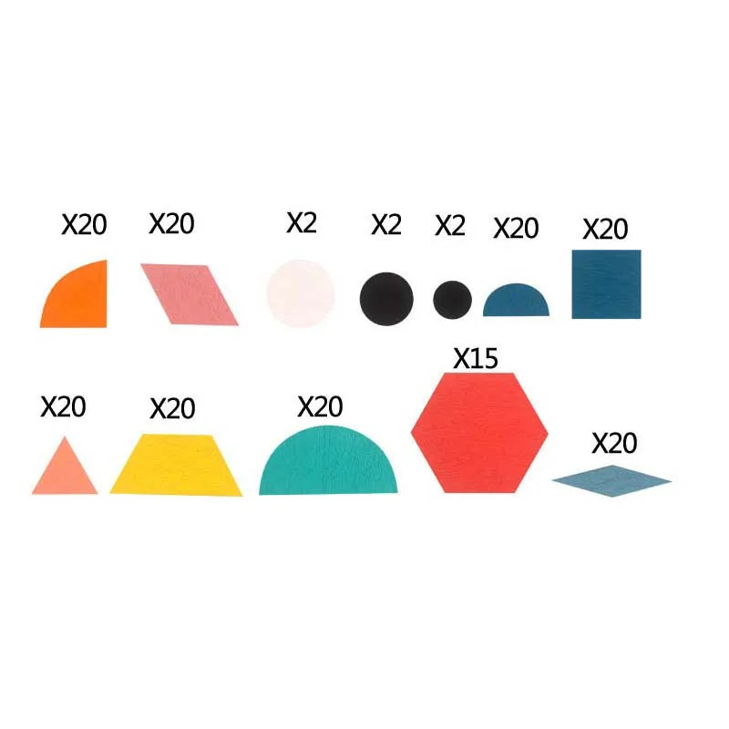 Hot Sale 180Pcs Montessori Kids Wooden 3D Geometric Shape Jigsaw Puzzle Board Set Baby Early Education Toys for Children