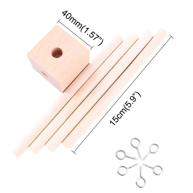 1Set Baby Mobile Hanger Baby Wooden Mobile Crib Hanger Frame Mobile DIY Crafts Frame Mobile Holder Newborn Gifts Children'S Good