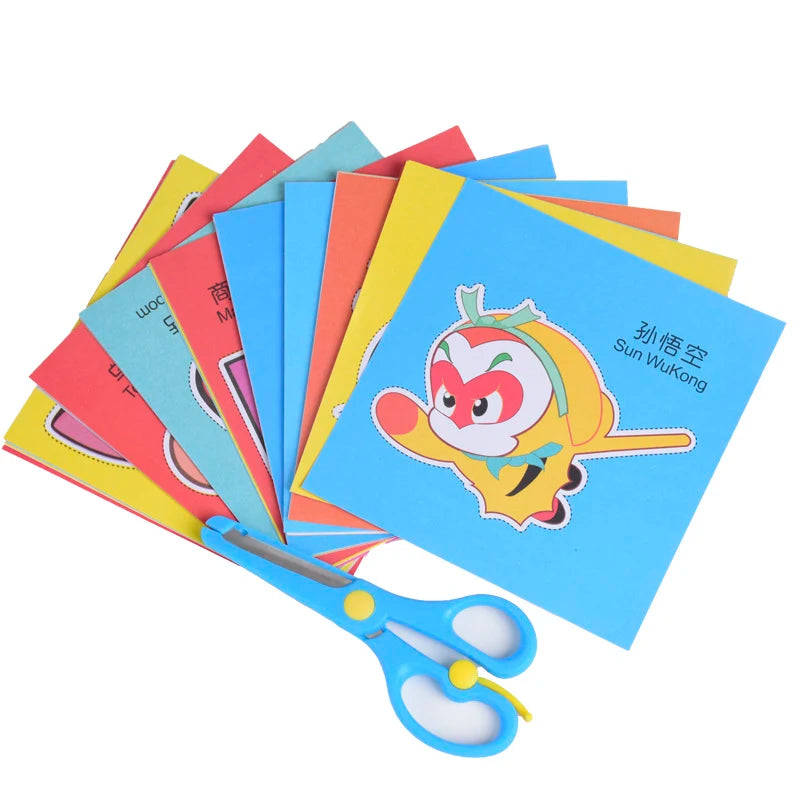 96 Pcs Children Cartoon DIY Colorful Paper Cutting Folding Toys Kids Craft Animal Handcraft Paper Art Learning Educational Toys