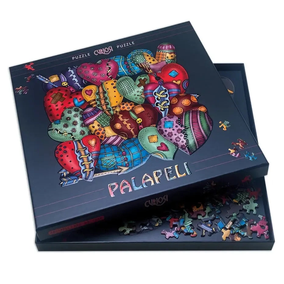 Hearts 242 Piece Jigsaw Puzzle with Display Frame Curiosi