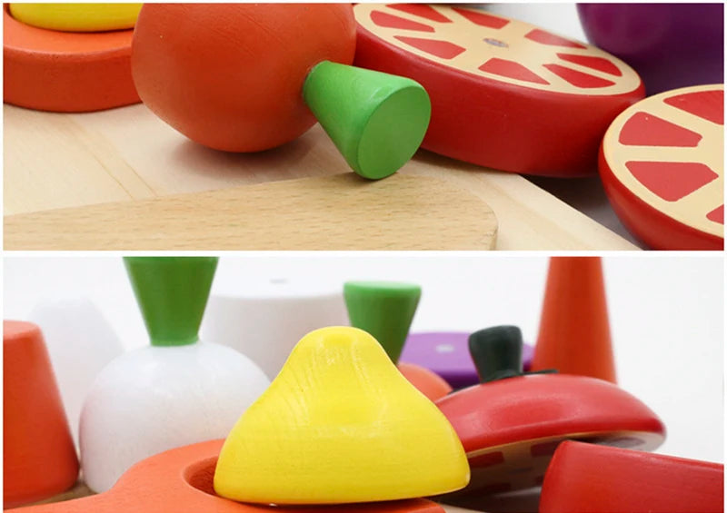 Simulation Kitchen Pretend Toy Wooden Classic Game Montessori Educational Toy For Children Kids Gift Cutting Fruit Vegetable Set