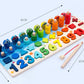 3D Preschool Children Educational Toys Wooden Montessori Arithmetic Magnetic Fishing Digital Shape Matching Building Block Toys