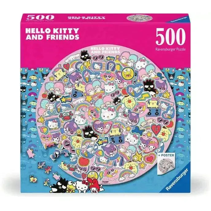 Hello Kitty & Friends 500 Piece Round Jigsaw Puzzle Ravensburger