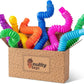 4 Pack Mini Pop Tube Sensory Fidget Toy Colorful Heavy-Duty  for Construction Building Educational Toys for Stress Autism ADHD